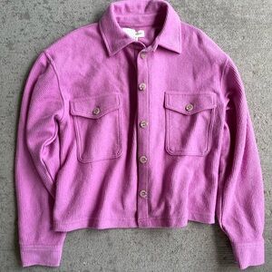 Thread & Supply pink corduroy button down shacket